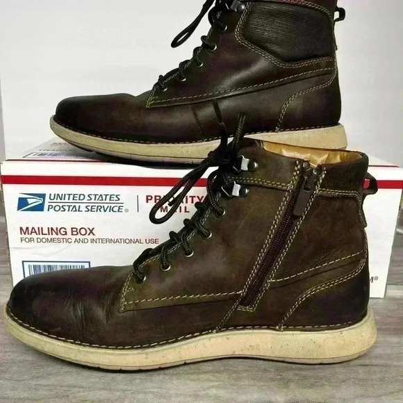 Clark’s Unstructured Un Larvik Peak Leather Boots Men’s 7.5 Brown comfy - Picture 2 of 7
